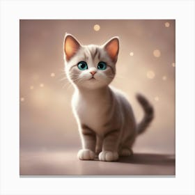 Cute Kitten With Blue Eyes 5 Canvas Print