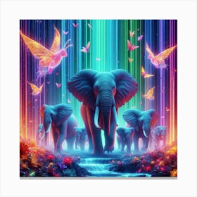 neon elephant Canvas Print