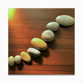 Zen balancing stones at sunset 3 Canvas Print