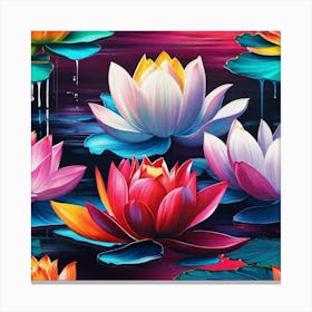 Lotus Flower Painting 6 Canvas Print