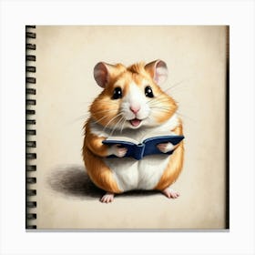 Hamster Reading A Book 15 Canvas Print