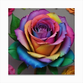 Rainbow Rose 12 Canvas Print