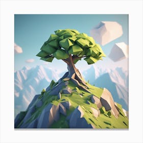 Tree On Top Of A Mountain 5 Canvas Print