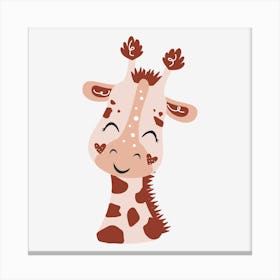 Boho Baby Girl Set Giraffe Canvas Print