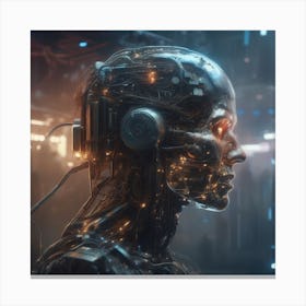 Cybernetic Portrait Canvas Print