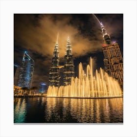 Petronas Towers At Night Canvas Print