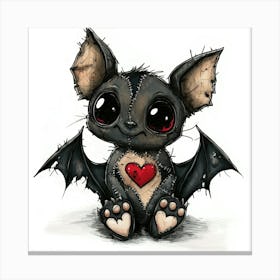 Little Bat With Heart 1 Stampe su tela