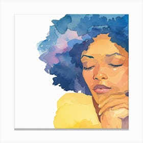 Woman With Afro Hair Canvas Print