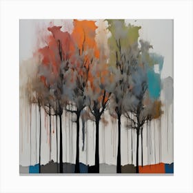 Three Trees Abstract Forest Canvas Print