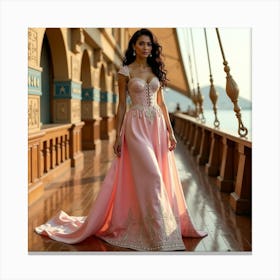 Pink Wedding Dress 2 Canvas Print