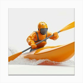 Orange Kayaker Canvas Print