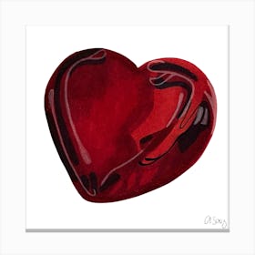 Red Glass Heart Canvas Print
