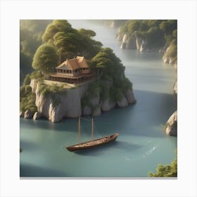 House On An Island Canvas Print