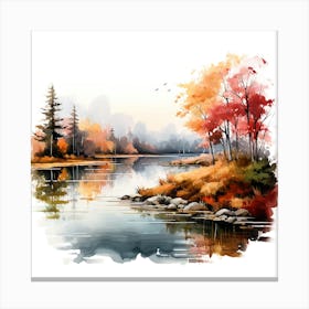 Watercolor Autumn Landscape 68 Canvas Print