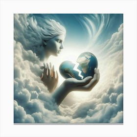 Angel Holding A Broken Earth Canvas Print