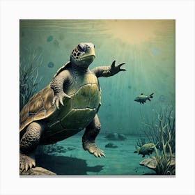 Turtle In The Sea 1 Canvas Print