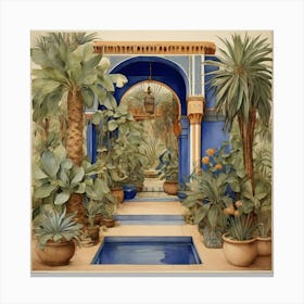 Garden In Morocco art print Canvas Print