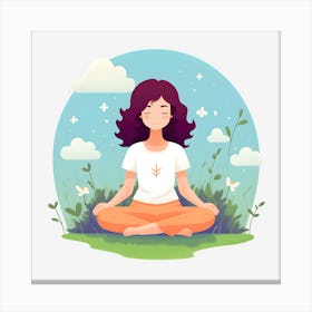 Exploring Silence Art Of A Meditating Woman Canvas Print