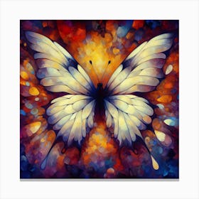 Modern Art Butterfly Over Abstract Canvas Print