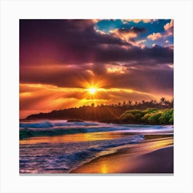 Sunset On The Beach 154 Canvas Print