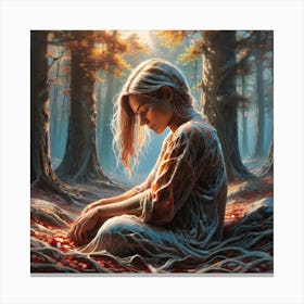 Girl In The Forest 6 Canvas Print