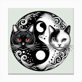 Two Cats Yin Yang Lienzo