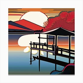 Sunset On The Lake Canvas Print