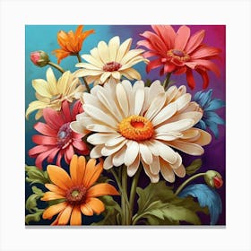 Daisies In A Vase art print Canvas Print