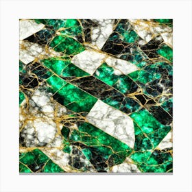 Green Marble and Gold 3 Canvas Print