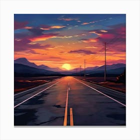 Sunset Road Canvas Print