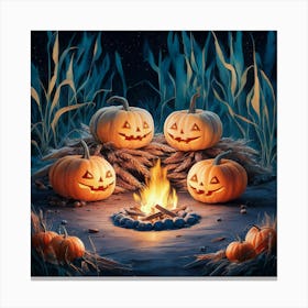 Halloween Pumpkins Canvas Print