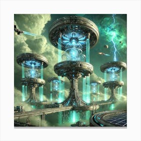 Uranian Vanguard Ammonia Cloud Harvesters Canvas Print