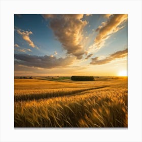 Golden Clouds Drift Above A Sprawling Farmland Corn Pearls Embellishing Thelands The Stalks Deep (1) 2 Leinwandbild