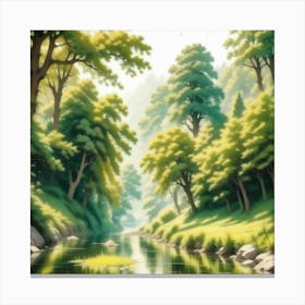 River In The Forest 68 Canvas Print