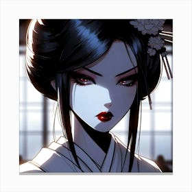 Geisha Creative Illustration Artwork 7 Canvas Print