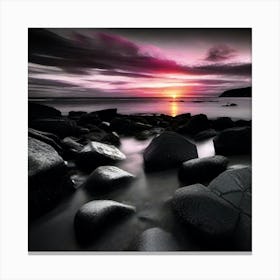 Sunset Over Rocks 10 Canvas Print