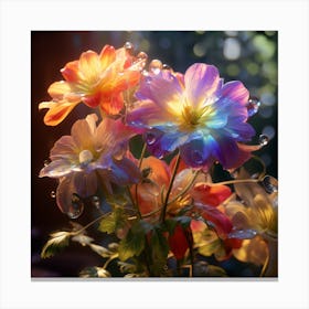 Colorful Flowers In A Vase Canvas Print