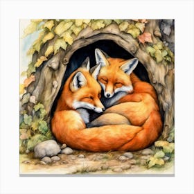 Foxes Canvas Print