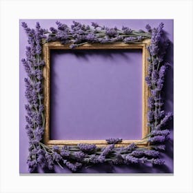 Lavender Frame On Purple Background 7 Canvas Print