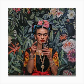 Frida Takes a Selfie Series 1 Canvas Print