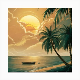 Sunset At The Beach 7 Canvas Print