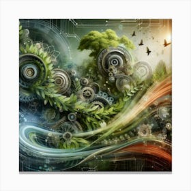 Abstract Wall Art Organic Fusion 5 Canvas Print