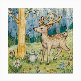 Deer In The Woods 76 Canvas Print