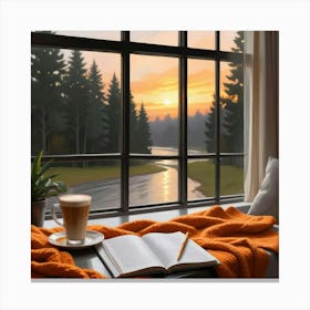 Sunset By The Window Canvas Print