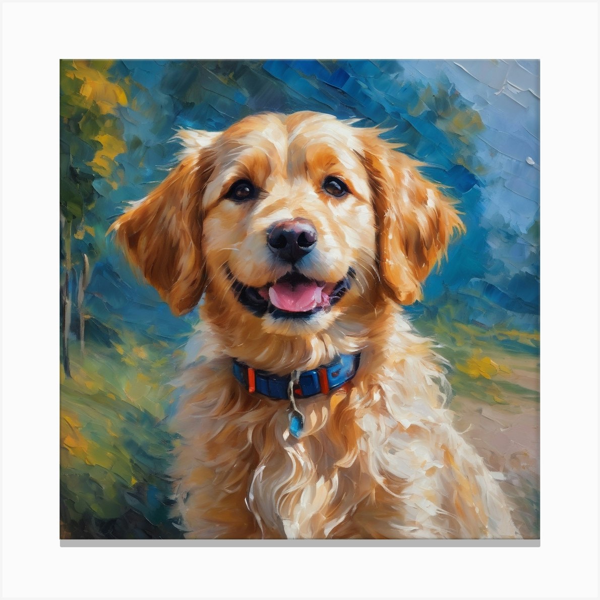 Golden Retriever Puppy Dog Watercolor Painting Giclee Fine Art 