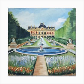 Fountain In The Garden 3 Canvas Print