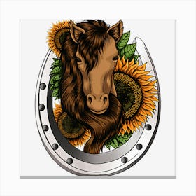 Sunflower Horse Tee Horse Riding Tee Horse Tee Women Horse S Canvas Print