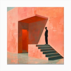 Man On Stairs Canvas Print