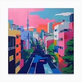 Abstract Travel Collection Tokyo Japan 6 Canvas Print