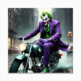 Joker On A Motorcycle 24 Canvas Print